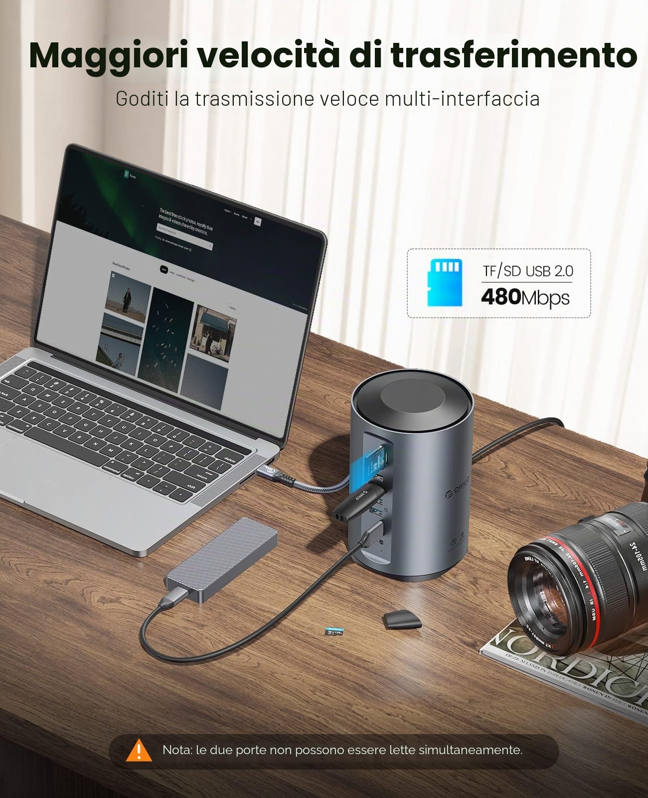 ORICO Docking Station USB C, 15 in 1 Hub Tre Monitor Con 100W PD, 2 USB-A 3.0+4 USB-A 2.0+1 USB-C 3.0, 3 HDMI 4K@60Hz, RJ45, 3.5mm, SD/TF per MacBook M1/Lenovo/Thinkpad/Dell/Hp
