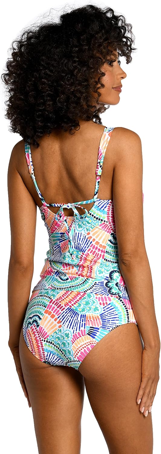 La Blanca Womens Over The Shoulder Tankini Swimsuit Top - Image 2