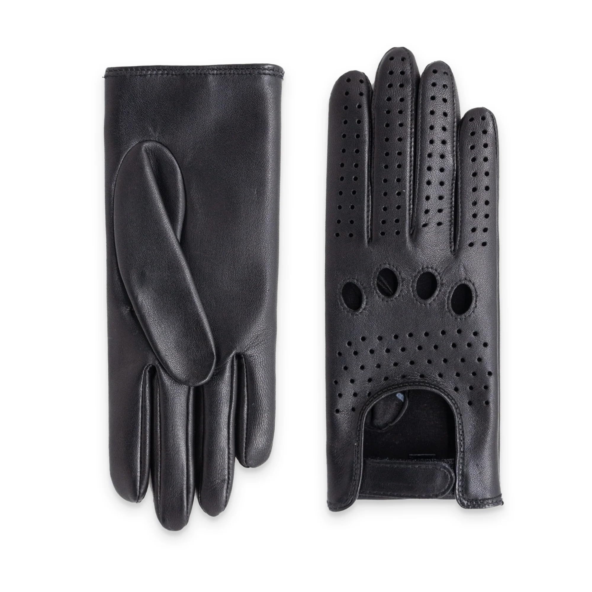 GLOVE STORY Damen-Fahrhandschuhe aus Lammleder Schwarz Ungefüttert | Zarte Eleganz & Feines Tastgefühl | Hochwertiges Accessoire für Urbanen Stil & Leichten Komfort