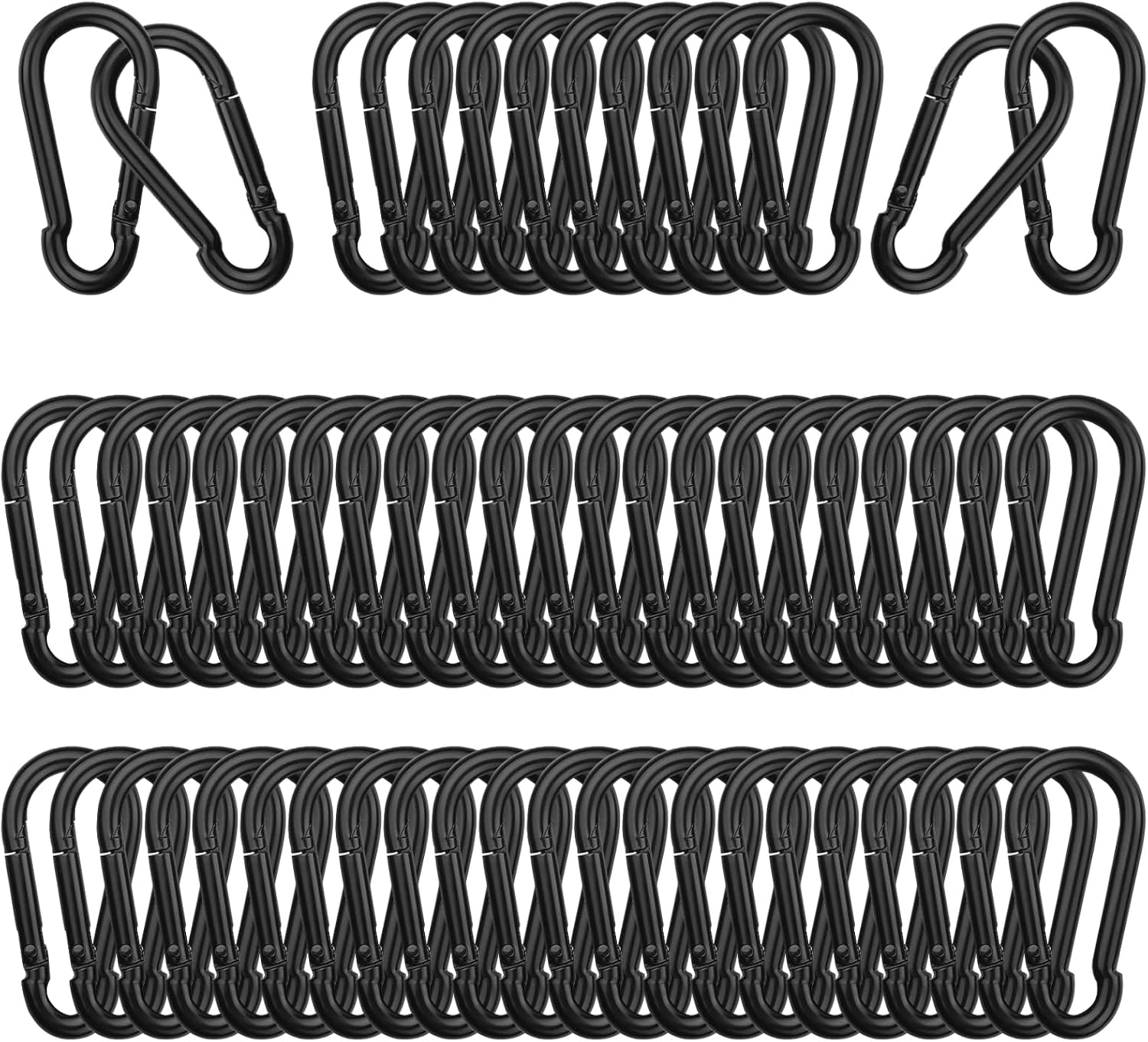 Spring Snap Hook Carabiners, Carabiner Clip, Heavy Duty Galvanized Steel Spring Clip, Quick Link Key Chain for Swing Hammock Gym Outdoor, Holding Capacity