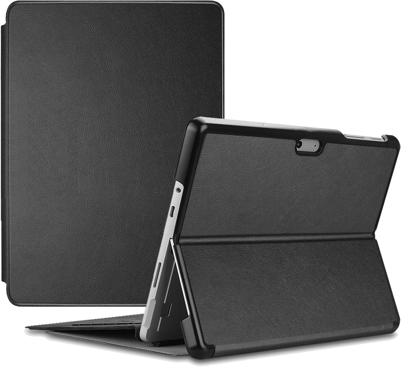 ProCase Protective Case for Surface Go 3 2021 / Surface Go 2 2020 / Surface Go 2018, Slim Light Smart Cover Stand Hard Shell with Built-in Surface Pen Holder, Compatible with Surface Type Cover -Black