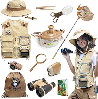 Kids Bug Catching Kit - Complete Explorer Kit with Safari Vest, Hat & Mo...