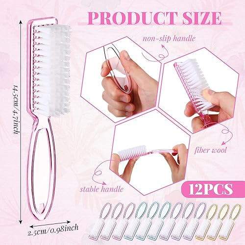 Miniatura 4 de Patelai Cepillo de uñas con agarre de mango, limpiador de uñas colorido a granel, cepillos de uñas, cepillos de manos, cepillos de limpieza para