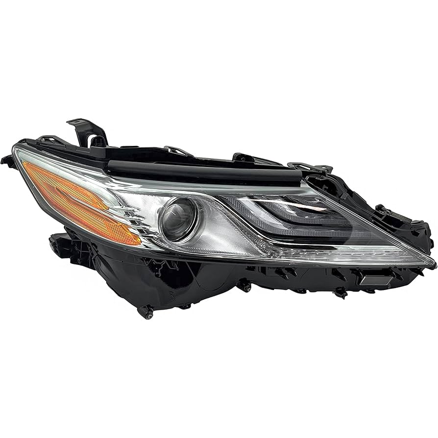 カムリ用 ブラック/イエロー ヘッドライト USヘッドライト フィット2018-2020トヨタカムリXLE / XSEフルLED