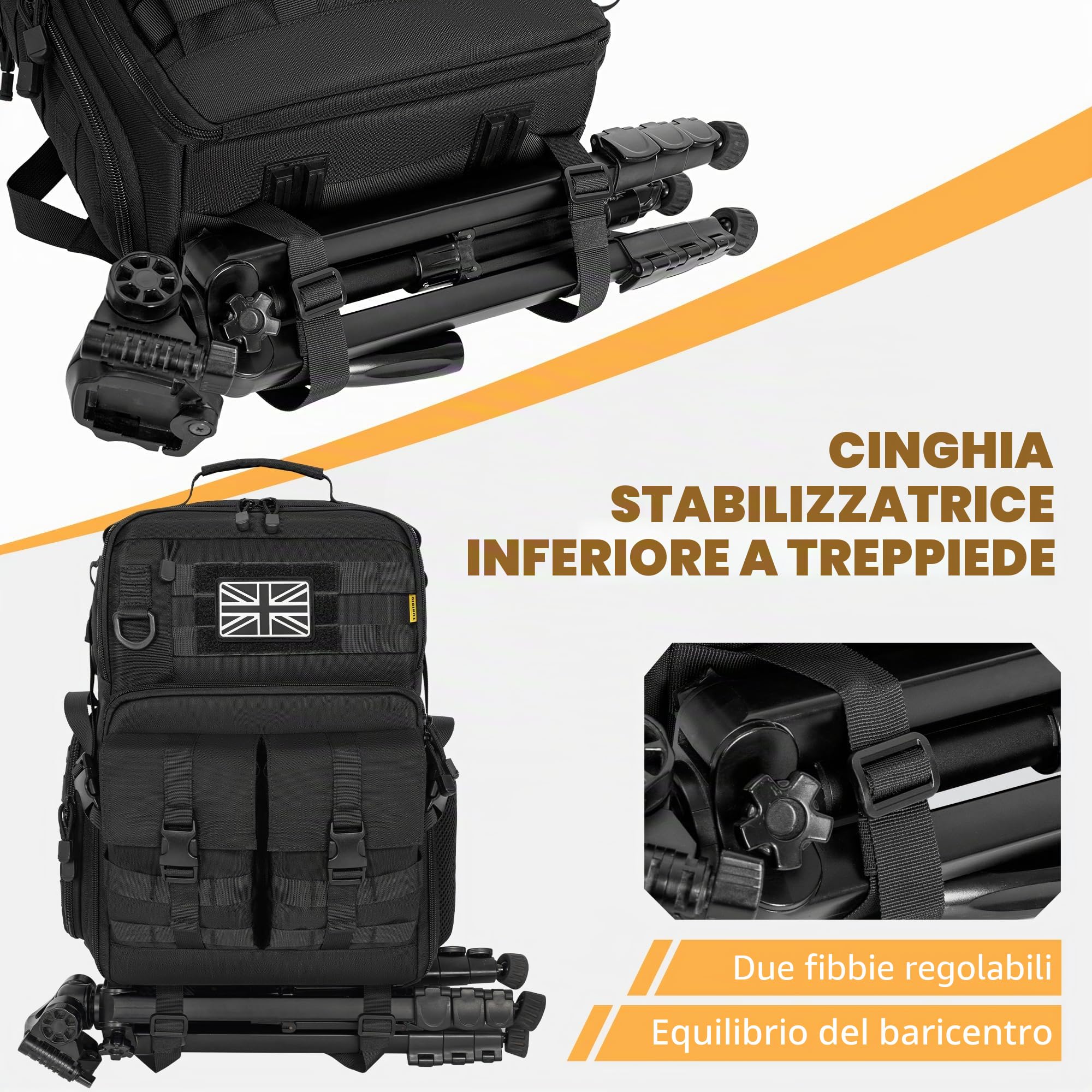 Zaino per fotocamera con scomparto per laptop da 15,6 pollici, borsa per fotocamera impermeabile, resistente borsa per fotografia DSLR/SLR, compatibile con droni Canon, Nikon, DJI, inserto imbottito