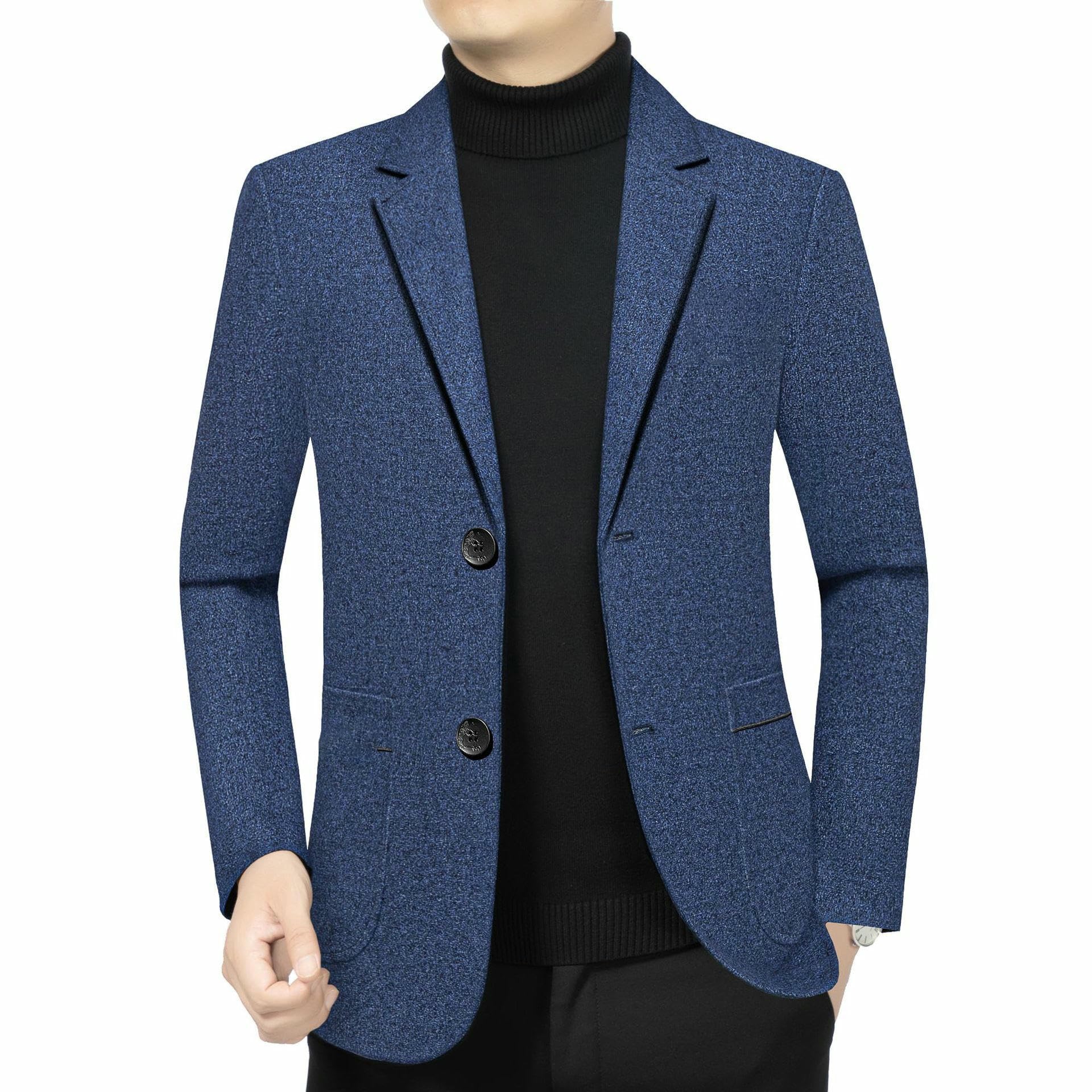 Blazer casual de negocios para hombre de mediana edad, estilo coreano, ajustado, elegante, elegante