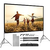 VISULAPEX 100"Schermo Proiettore, 4K HD 16:9 Schermo Proiettore con Supporto Portatile