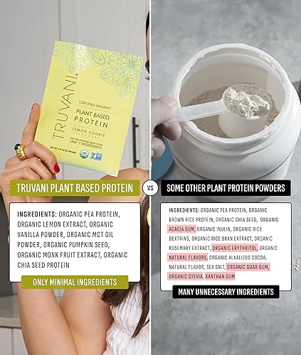 Miniatura 37 de TRUVANI – Polvo de proteína a base de plantas – Proteína orgánica certificada USDA en polvo, vegano, sin OMG, sin gluten