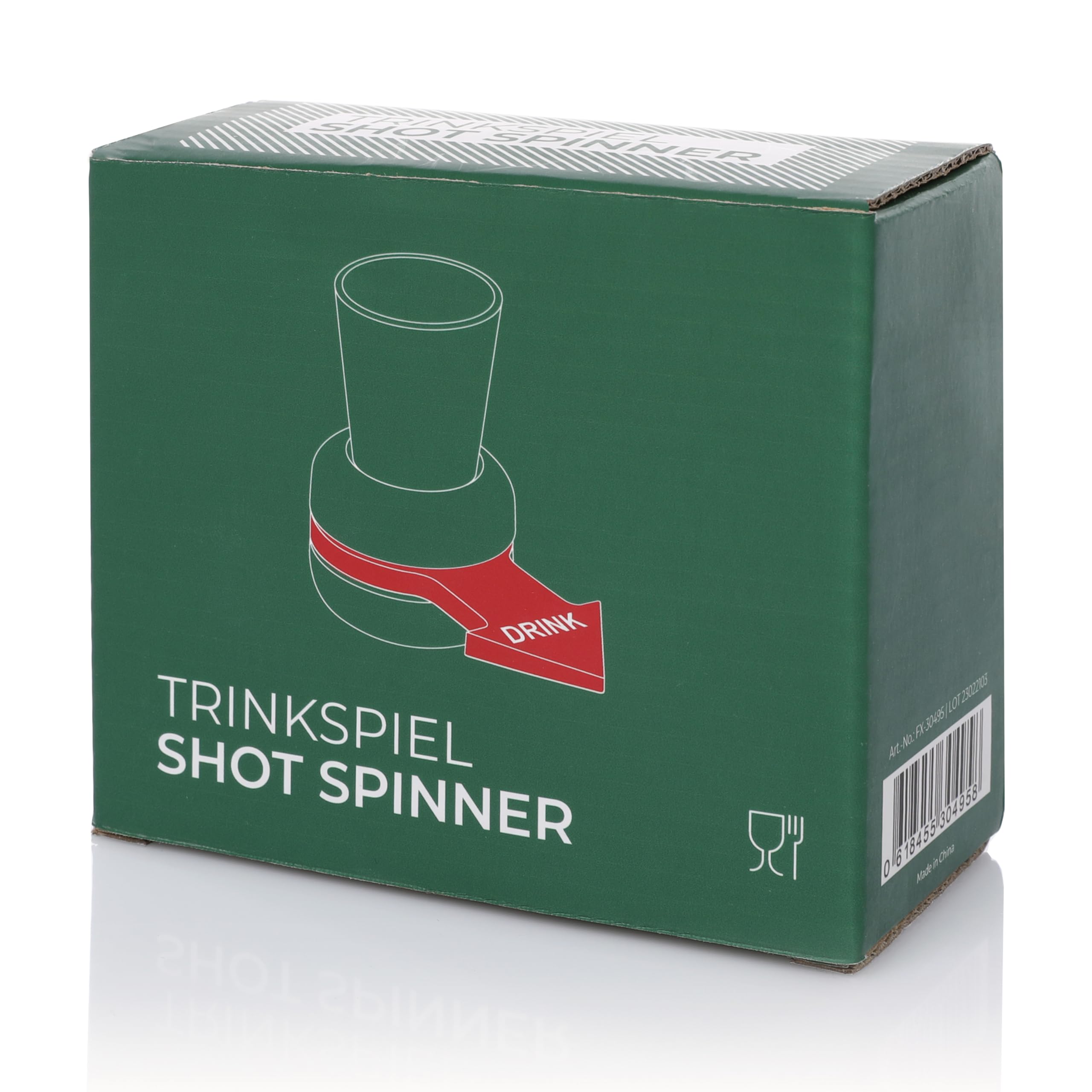 FunX Shot Spinner gra imprezowa – zabawne obracanie butelką z kieliszkiem i strzałą – gra w picie, picie na imprezy, na imprezy i spotkania towarzyskie – pojemność 2 cl