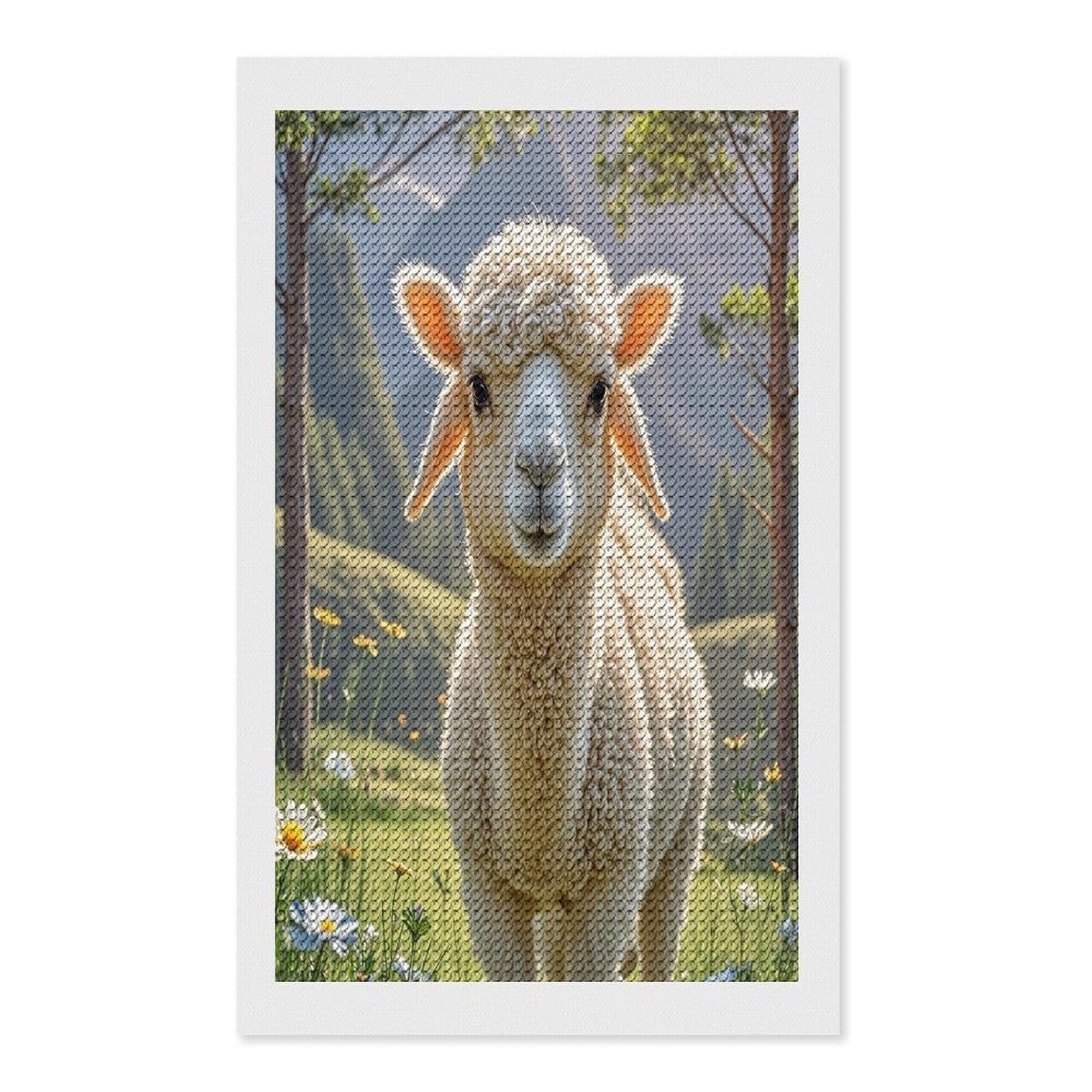 FekiLoot Lamb Diamond Painting Kits for Beginners DIY Diamond Art Kits for Adults Full Drill Round Diamond Dot Gem Art Painting Fun DIY Crafts for Home Kitchen Wall Decor Gift 12"x20"