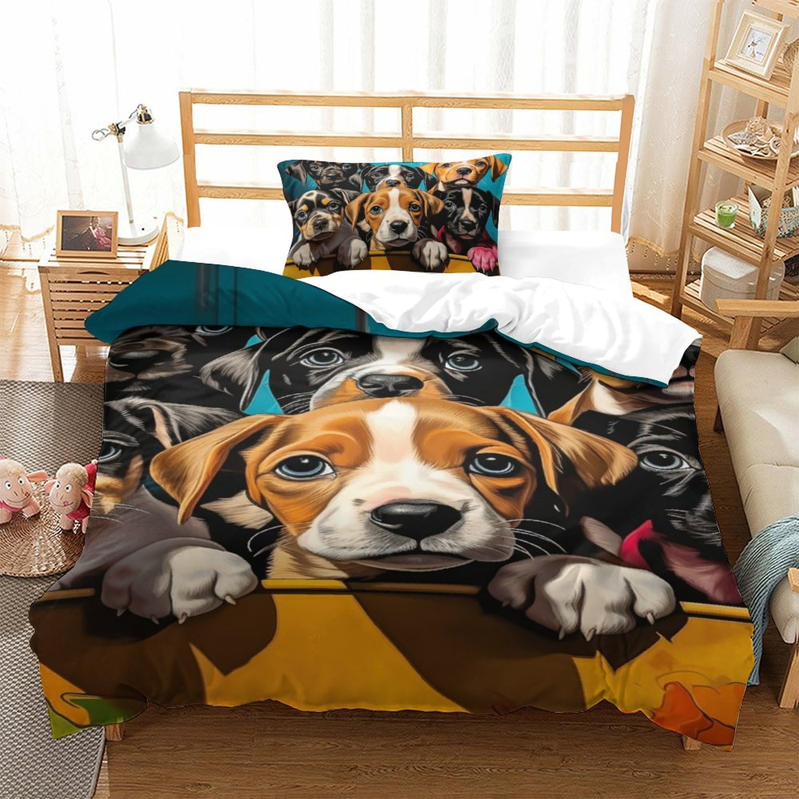 Ensemble de literie Border Collie 3D, le cadeau parfait pour ados
