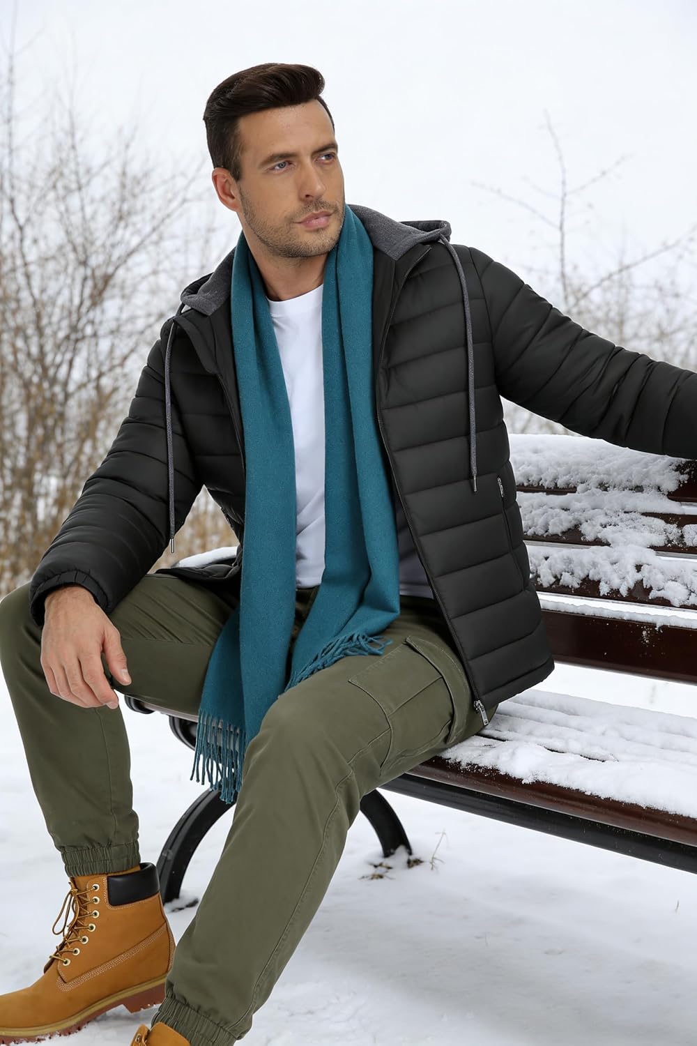 SWISSWELL Mens Lightweight Puffer Jacket with Hood Quilted Insulated Water-Resistant Coat Warm Winter Zip Up Hooded Jacket - Image 4