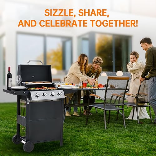 Miniatura 21 de Parrilla de gas propano de 2 y 1 quemador, parrilla de barbacoa de acero inoxidable de 31,000 BTU para cocina al aire libre, jardín y patio