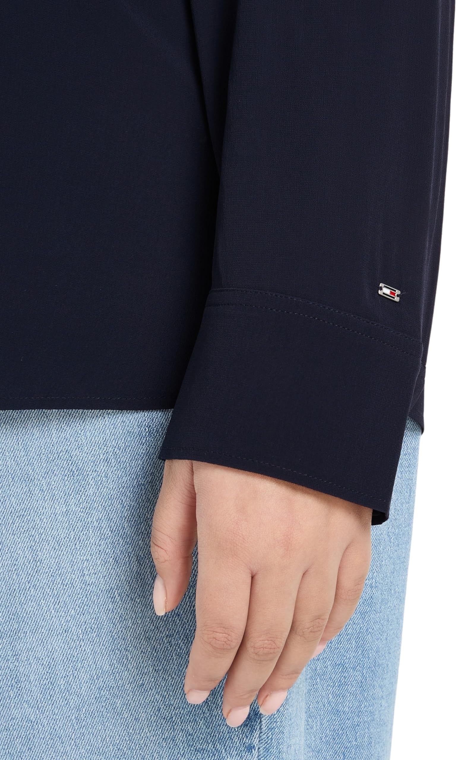 Tommy Hilfiger Blusa para Mujer Viscose Crepe Blouse con Cuello de Pico