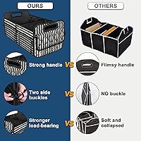 Vista 77 de Deosk - Organizador de auto para SUV, almacenamiento de maletero con 6 bolsillos grandes con poliéster impermeable, accesorios de auto