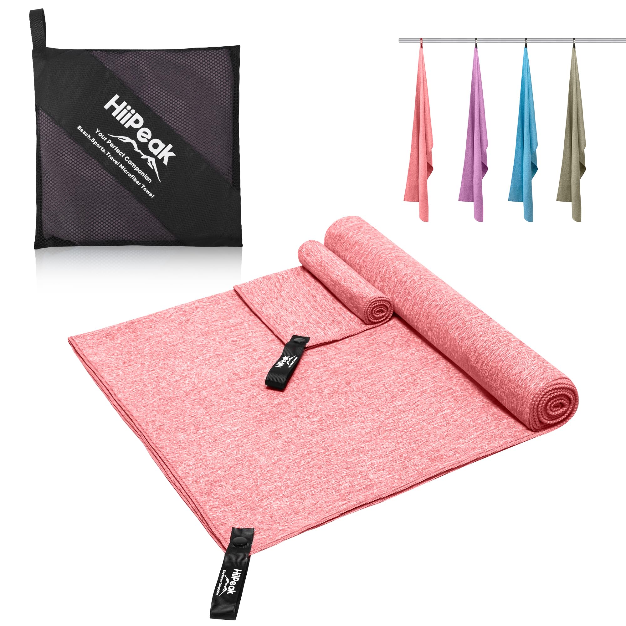 HiiPeak Mikrofaser Handtuch – Kompakt & Leicht, Schnelltrocknend Microfaser Badetuch | Saugfähiges Sporthandtuch für Fitness, Fitnessstudio, Schwimmen & Gym