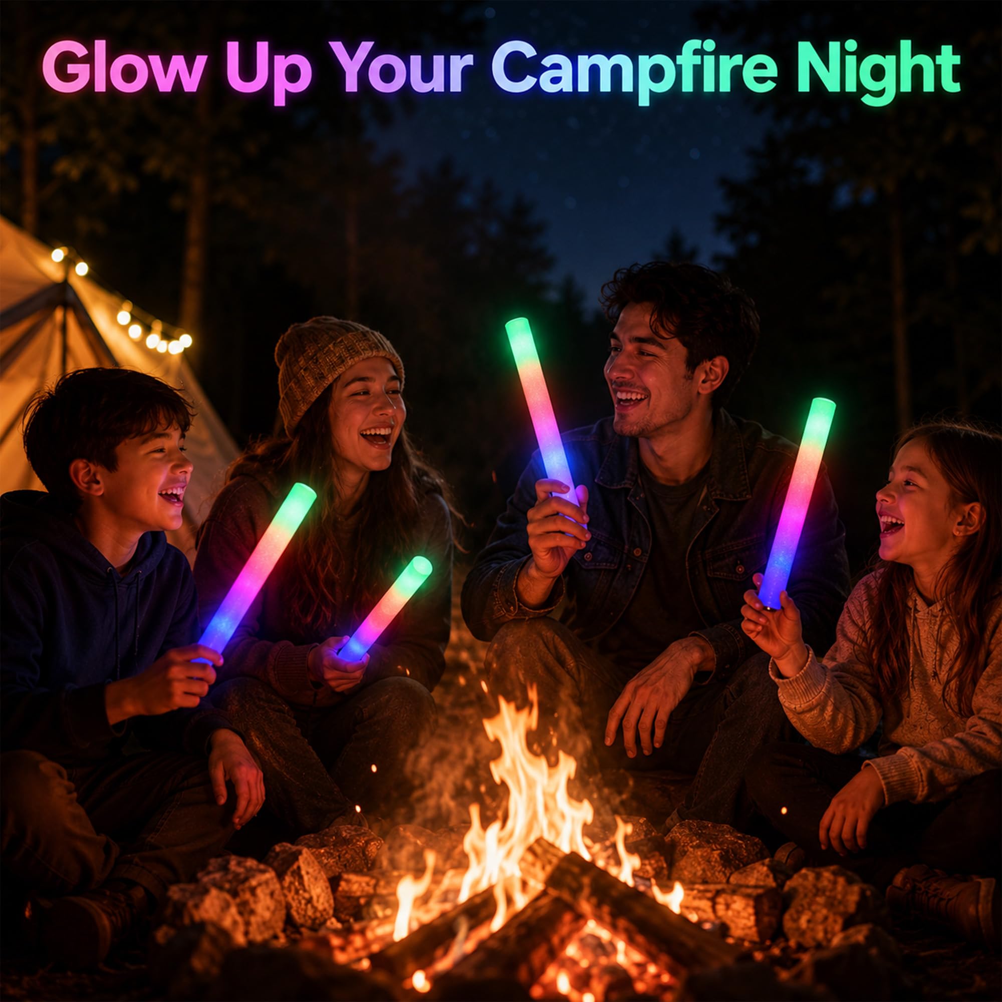 50 Pezzi Bastoncini Luminosi LED in Schiuma Lampeggianti 3 Modalità Colore Tubi Luminosi per Matrimonio e Neon Party Gadget Articoli per Feste Compleanno Concerto Halloween Natale