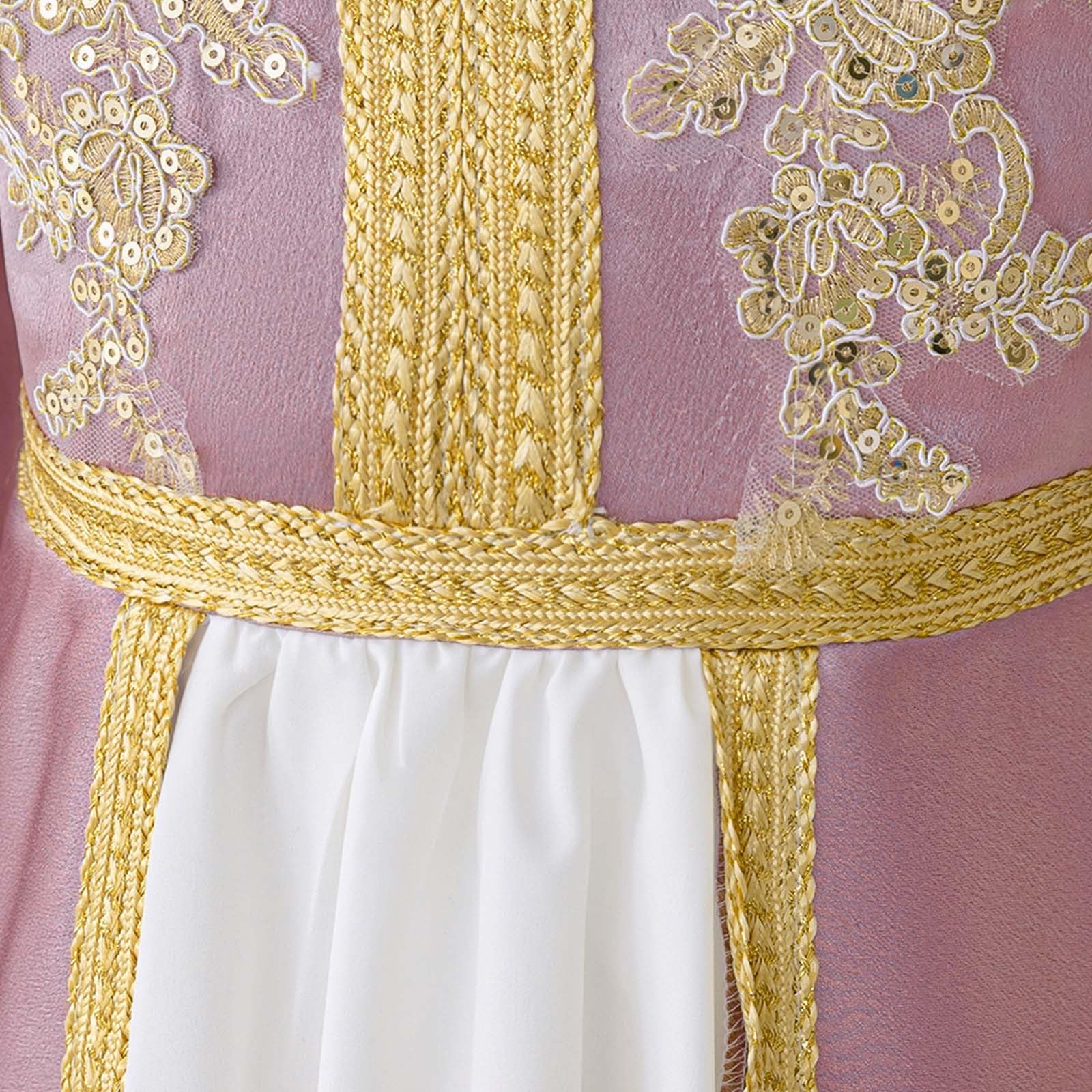 Elegante Abito Abaya Ricamato per Ragazze, Abito da Festa, Manica Lunga, Abito da Sera Formale, Abito Tradizionale