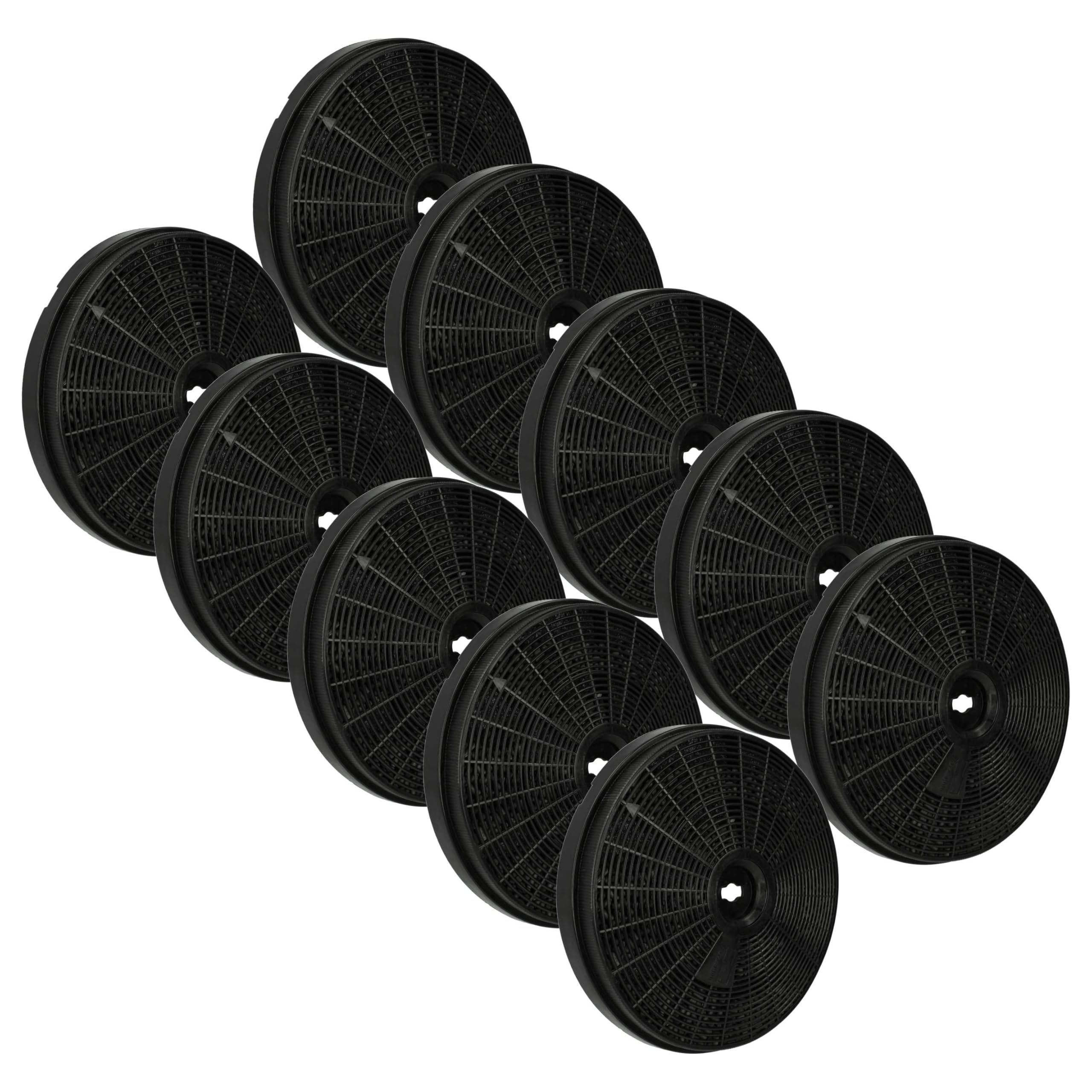 vhbw 10 x filtr z węglem aktywnym, kompatybilny z Whirlpool 208333646601 PRF0010 852523104810, okap kuchenny, 20 cm