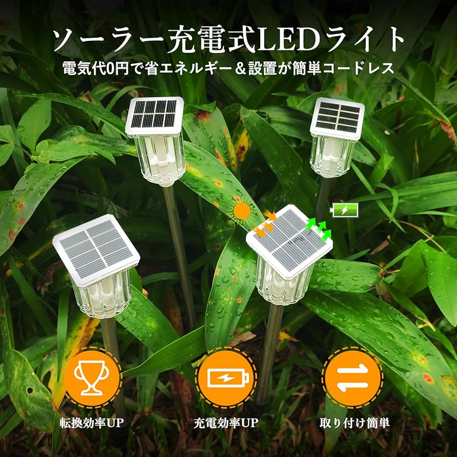 Amazon.co.jp: BITPOTT ソーラーライト 屋外 防水 IP65【10個