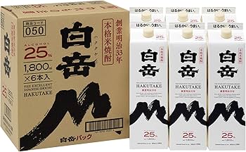 白岳 本格焼酎 25% 1800ml 6本入り 白岳 25度 1800ml 6本入りケース | HAKUTAKE ONLINE SHOP
