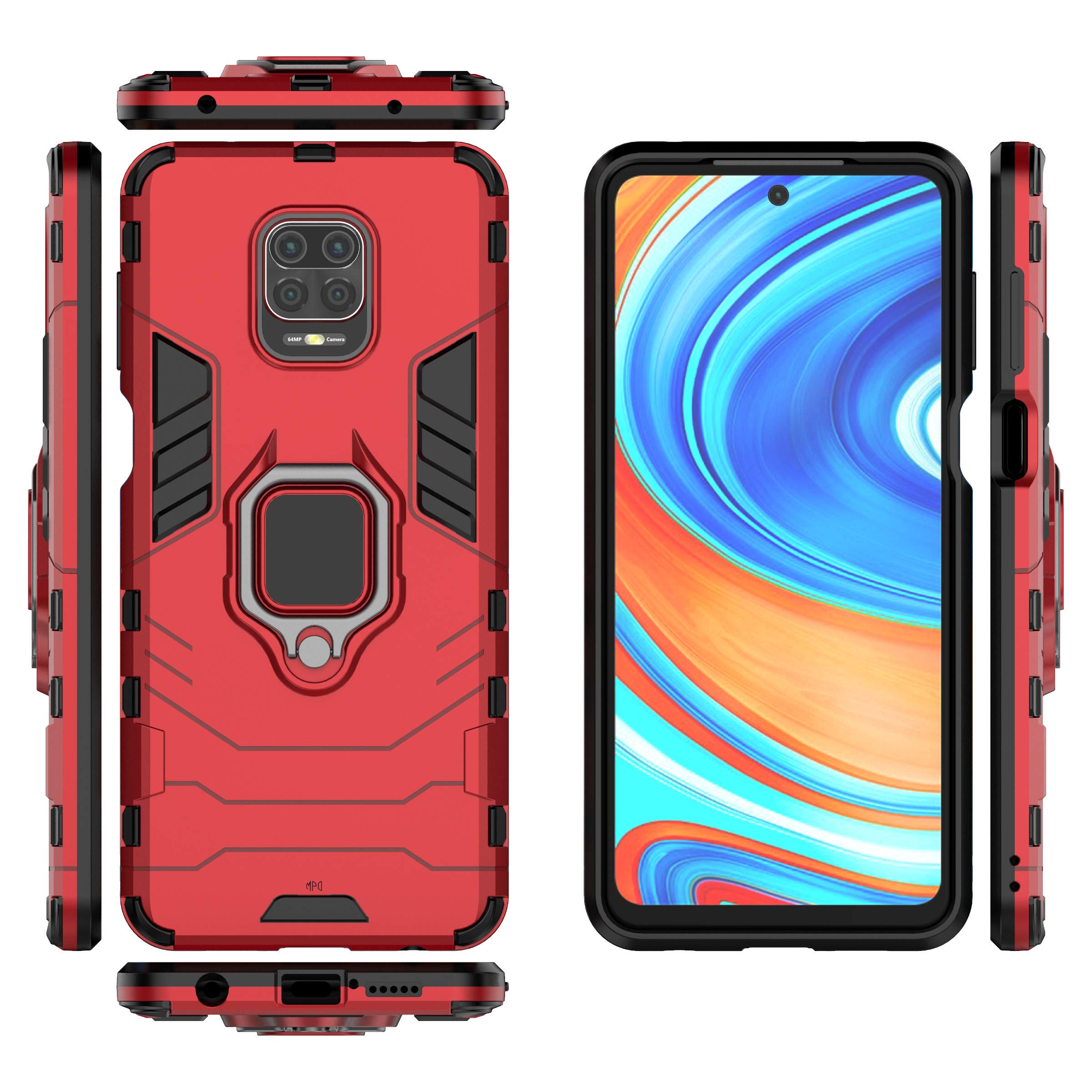 Custodia Supporto Magnetico Auto Fetrim Custodia Xiaomi Redmi Note 8 PRO - Cover Con Anello E Supporto Magnetico Cover Con Supporto Magnetico