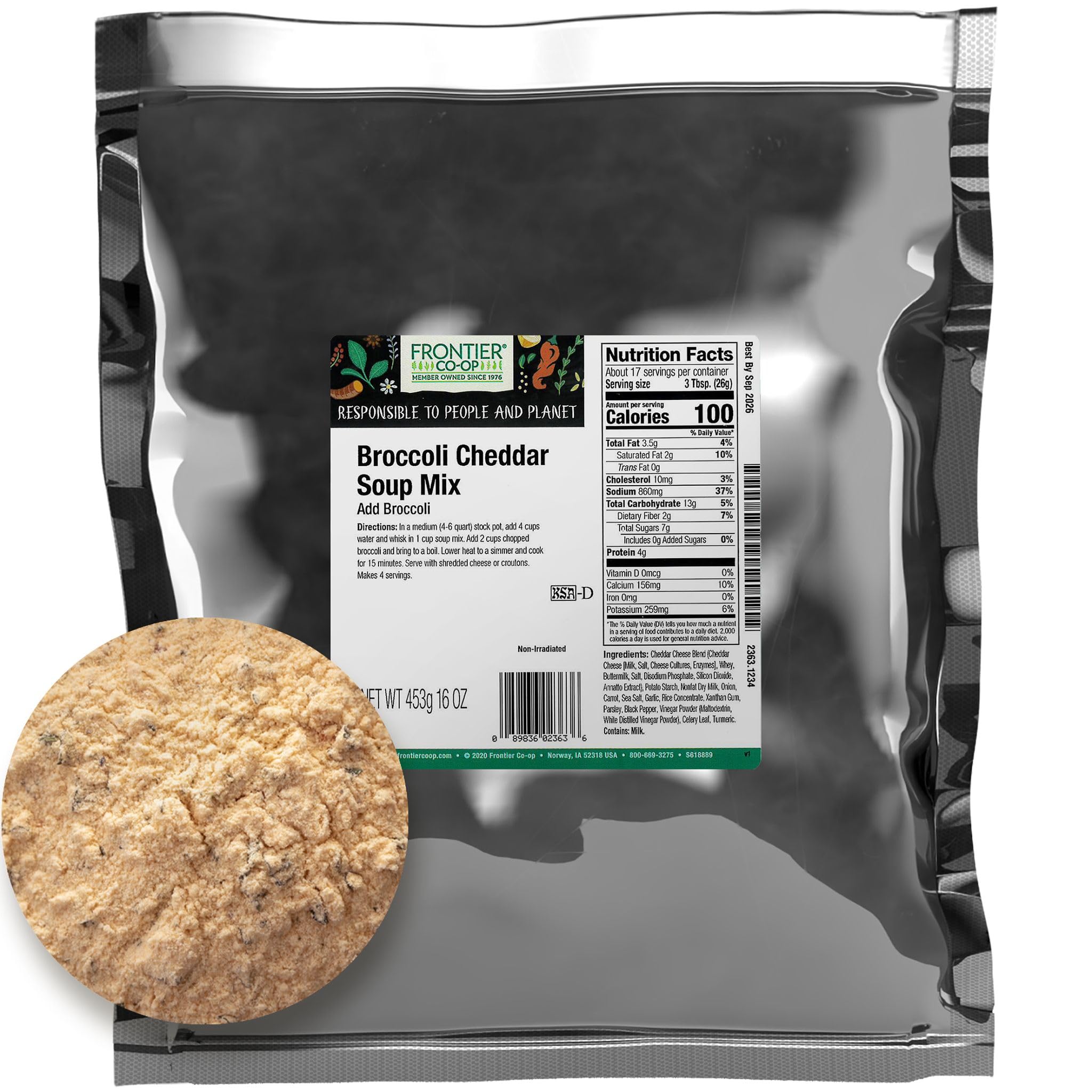 Frontier Bulk Brócoli Cheddar Sopa Mezcla 473 ml