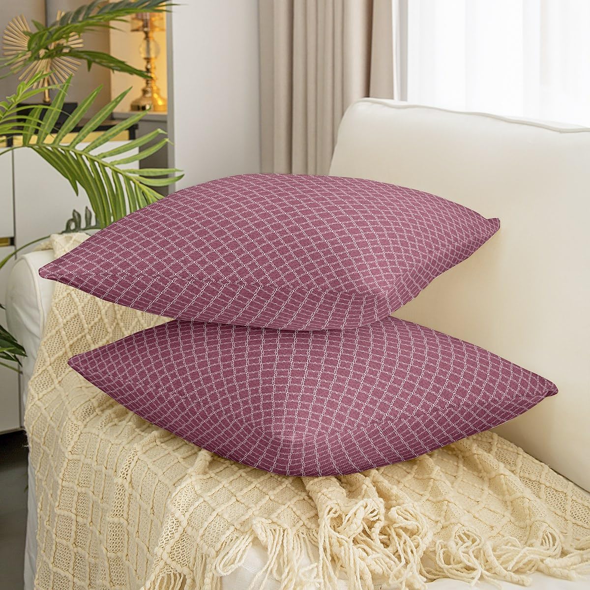 Cuscini per Divano 65x65c 4 Pack Quadrate Federa per Cuscini Cotton