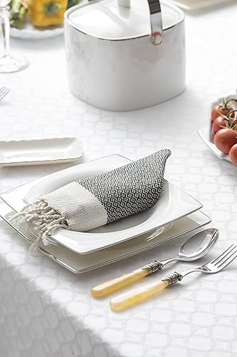 Miniatura 5 de Smyrna Turkish Cotton Juego de 6 servilletas de tela originales, 18 x 18 pulgadas, servilletas decorativas bohemias para mesa de comedor,