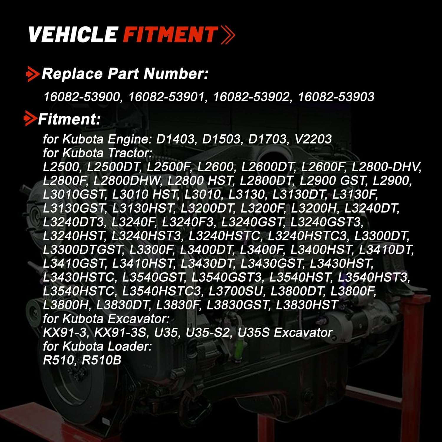 3pcs D1403 D1503 D1703 D1803 Fuel Injector 16082-53900 16082-53903 for Kubota KX91-3 U35 L2600 L2900 L3010 L3200 L3410 L3540 L3700 L3800 Tractor