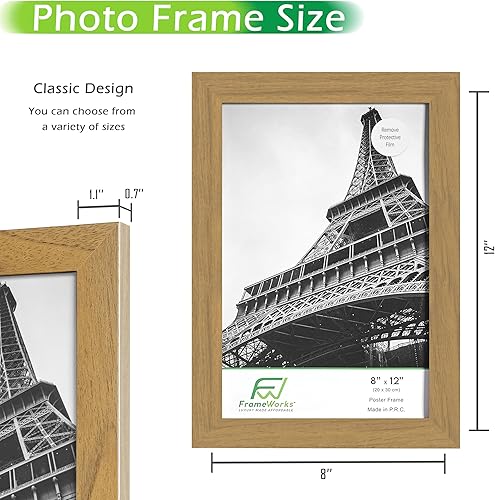 Vista 48 de FrameWorks Marco para póster de madera de 18 x 24 pulgadas, marcos clásicos de color negro mate con vidrio acrílico inastillable, fotos, pósters