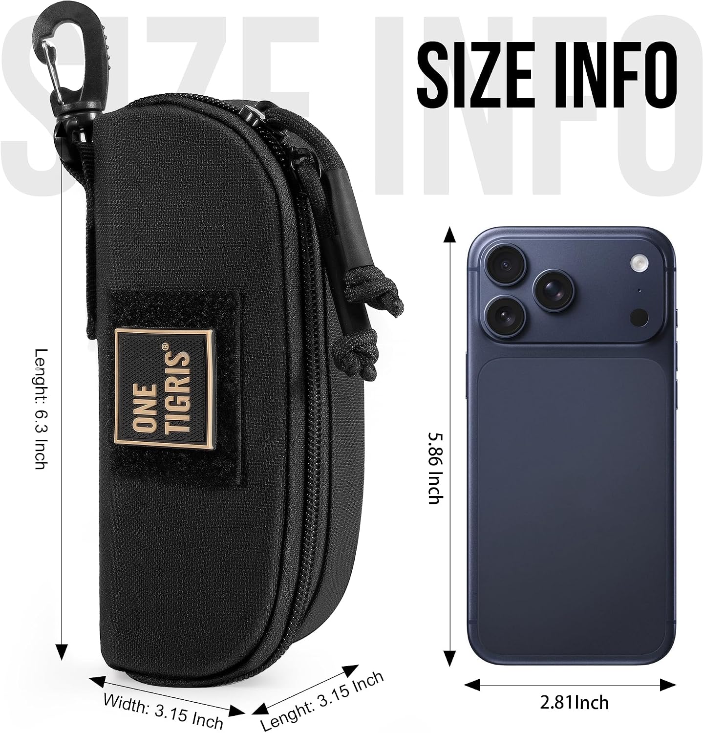 ONETIGRIS Hard Shell Sunglasses Case MOLLE Tactical Eyeglasses Pouch