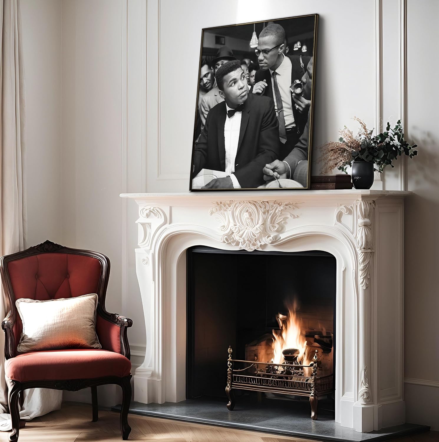 Poster Master Legendary Meeting Print - Minister Poster - Professional Boxer Art - Black and White Sports Photography Wall Design - Modern Gym or Living Room Decor - 24x32 Unframed Wall Art