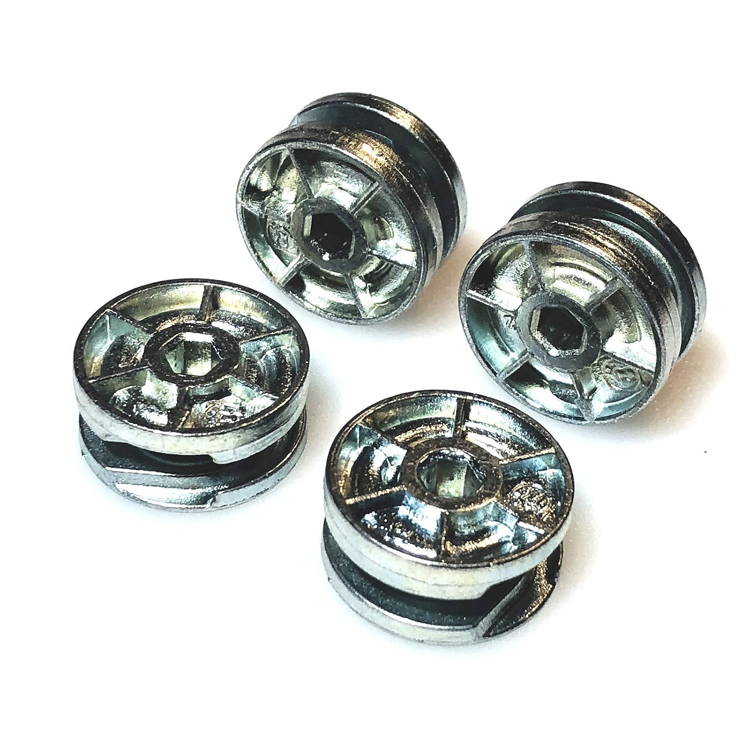 ReplacementScrews Cam Wheel Locks Compatible with IKEA Part 115349 | (TYSSEDAL, HEMNES), 25mm Spiral Cams, Small Version, Furniture Connector, Pack of 2