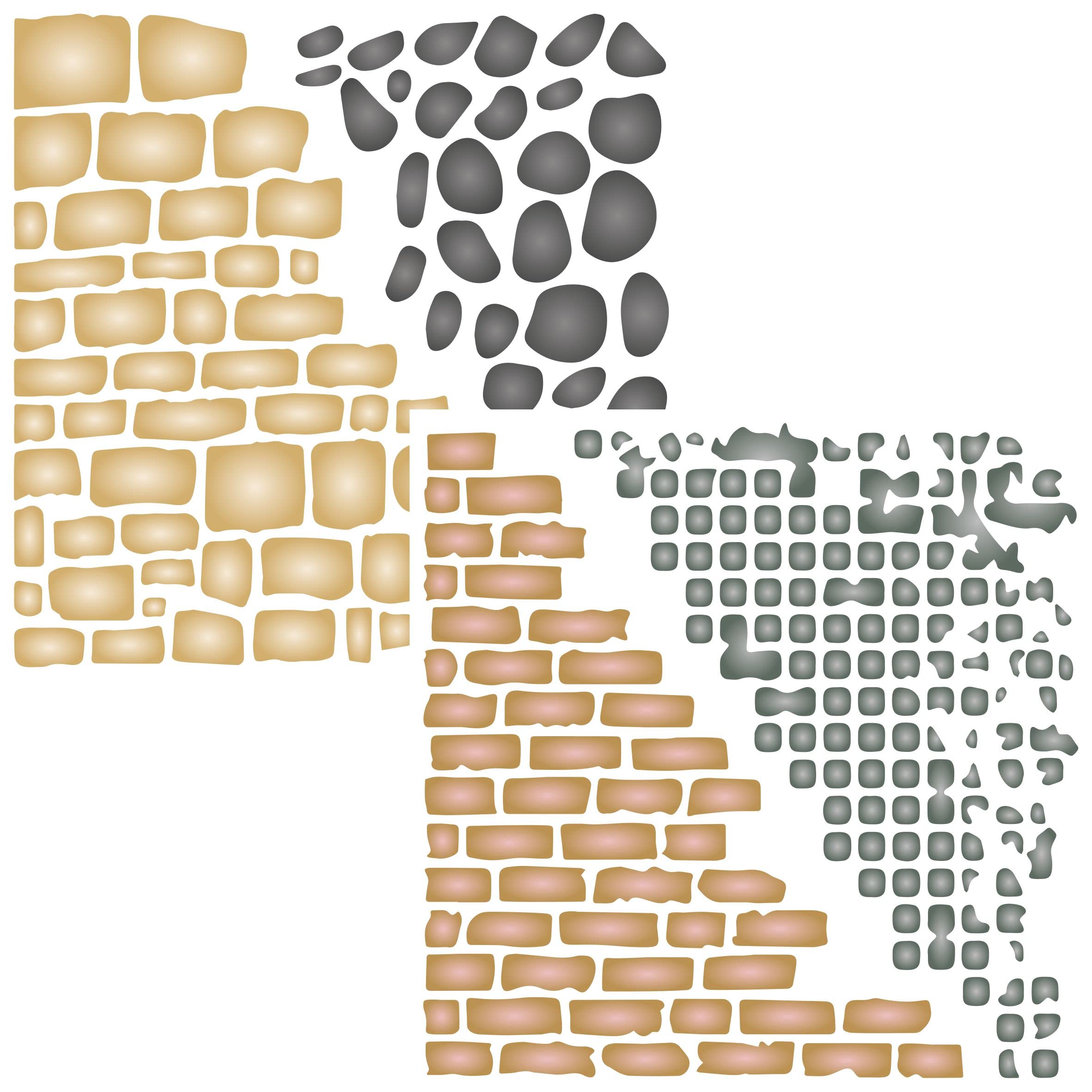 Pochoirs muraux imitation brique de pierre texture relief mur 11,4 cm