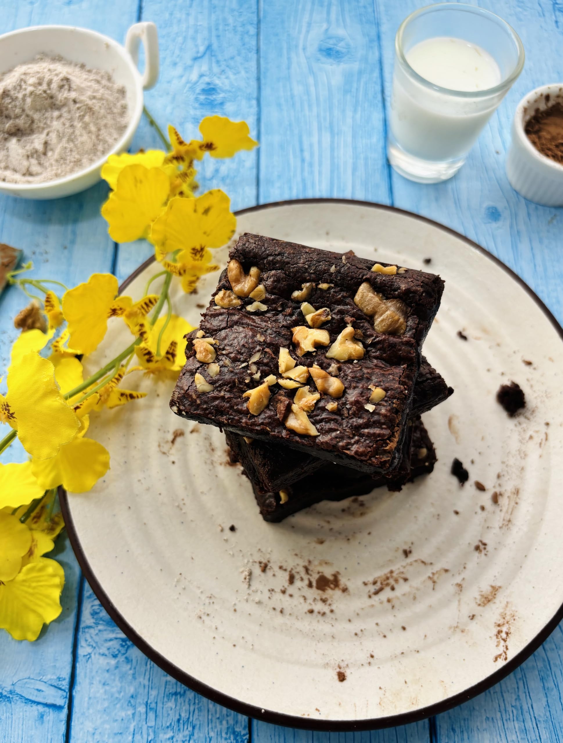 CalorieMinus' Walnut Millet Brownie | Gluten-Free | Refined Sugar-Free |Made with Millets| Kid Friendly | Pack of 4-320g-image-34