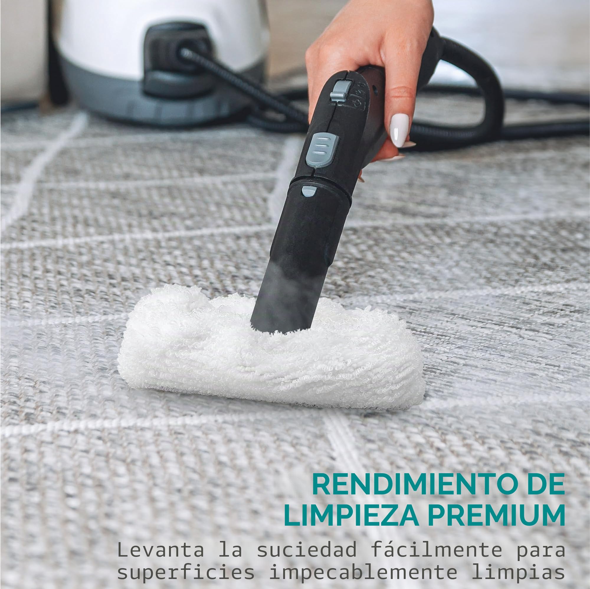 Navaris Paño de Microfibra para Vaporeta Aspiradora - Set 10x Mopa para Vaporeta de Repuesto Aspiradora Vapor Eléctrica 46387-6 x 10 cm