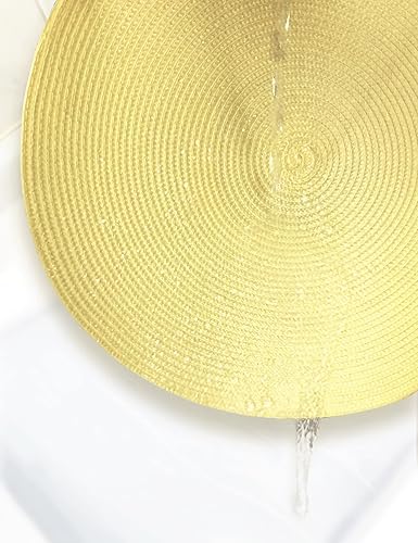 Miniatura 93 de HODJOY Mantel individual redondo tejido para interiores y exteriores, 15 pulgadas, juego de 6 unidades (aguamarina) Aqua,Negro,Verde lima,Azul