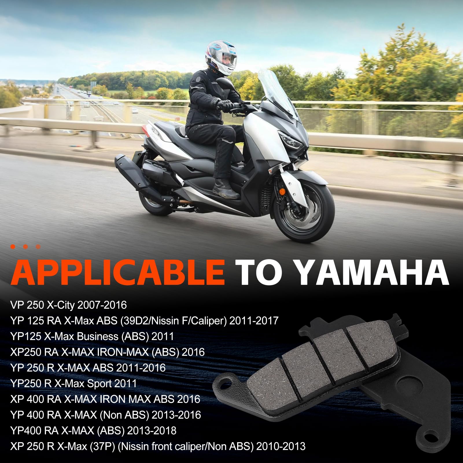 Pastillas de Freno Delantero y Trasero para YAMAHA VP250 VP 250 X-City 250 2007-2013 XP 250 R X-Max 2010-2013 YP 250 R X-Max ABS 2011-2016