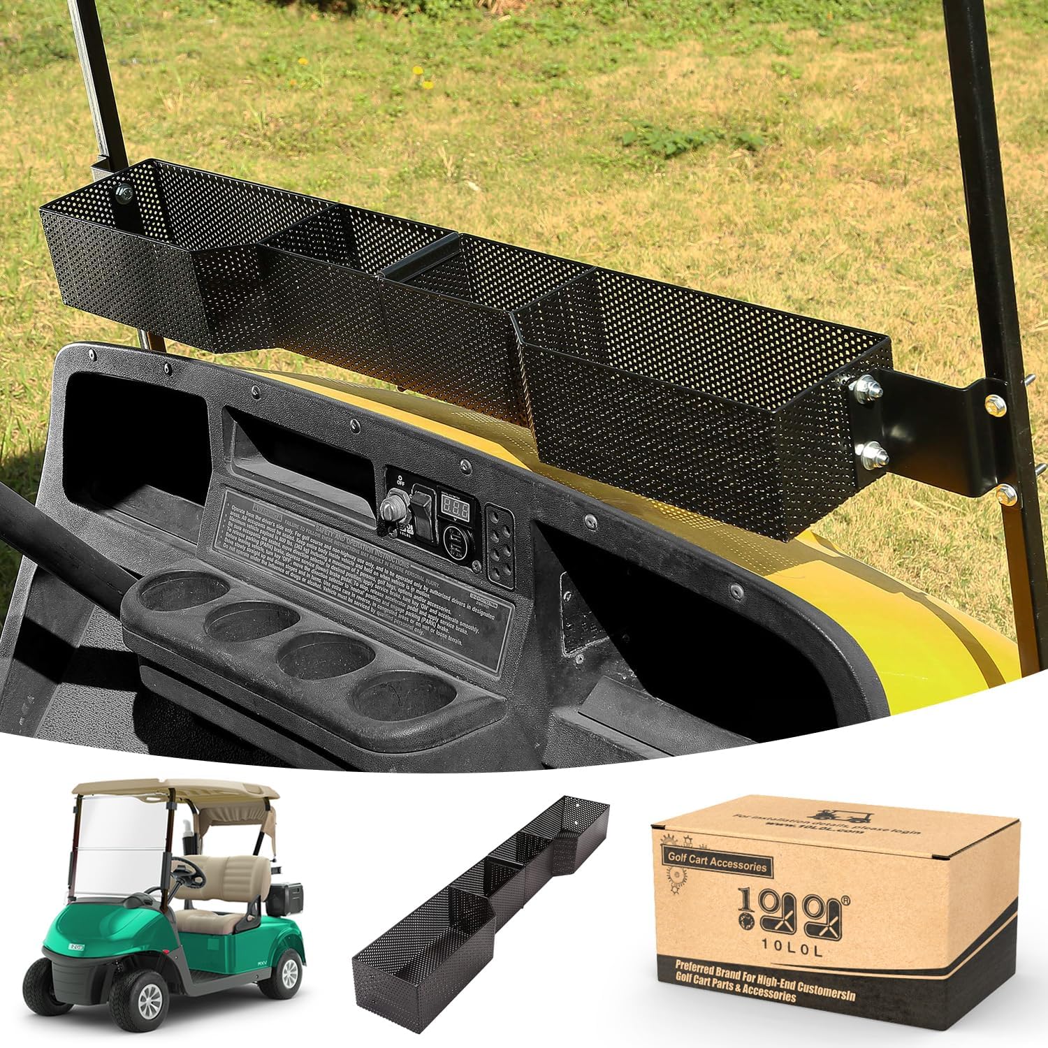 10L0L Golf Cart Front Inner Storage Basket Compatible with EZGO TXT & RXV Models