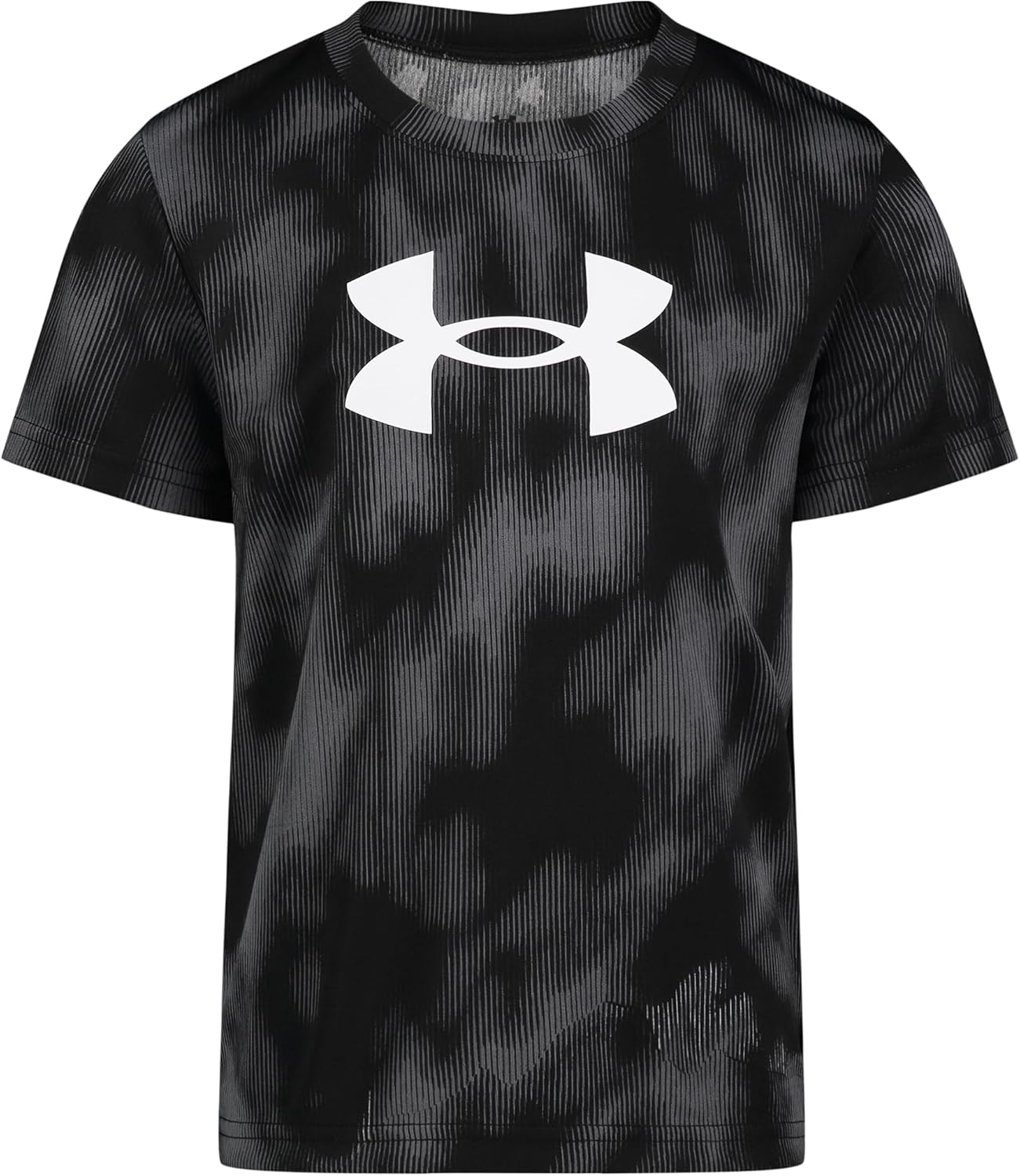 Under Armour Boys' Short Sleeve Core Graphic T-Shirt, Lightweight & Breathable, Relaxed Fit, Black Valley Etch, 2T