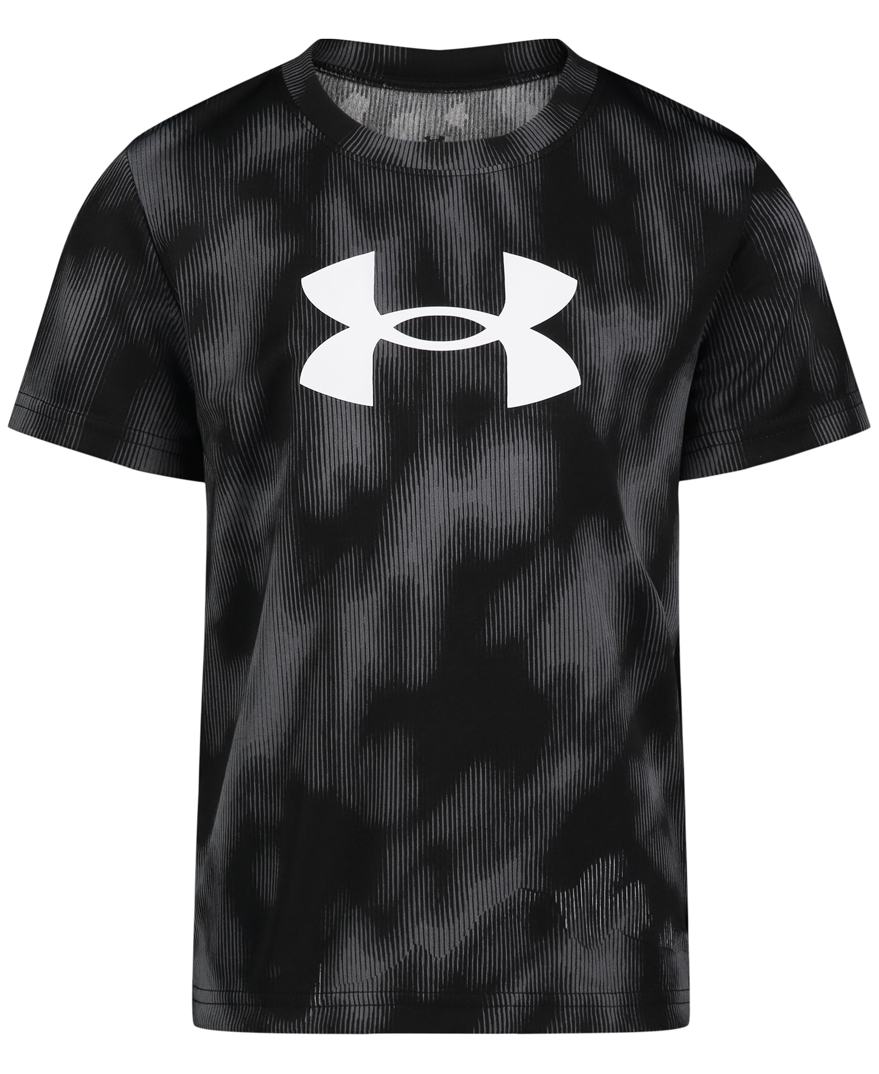Under Armour Boys Short Sleeve Core Graphic T-Shirt Lightweight Breathable Relaxed Fit Black Valley Etch 6