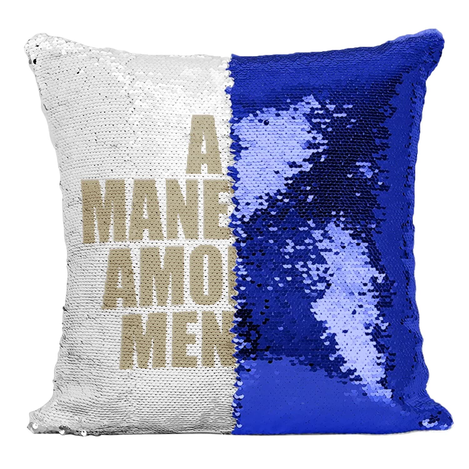 Coussin paillettes bleu Manet pour un salon artistique unique