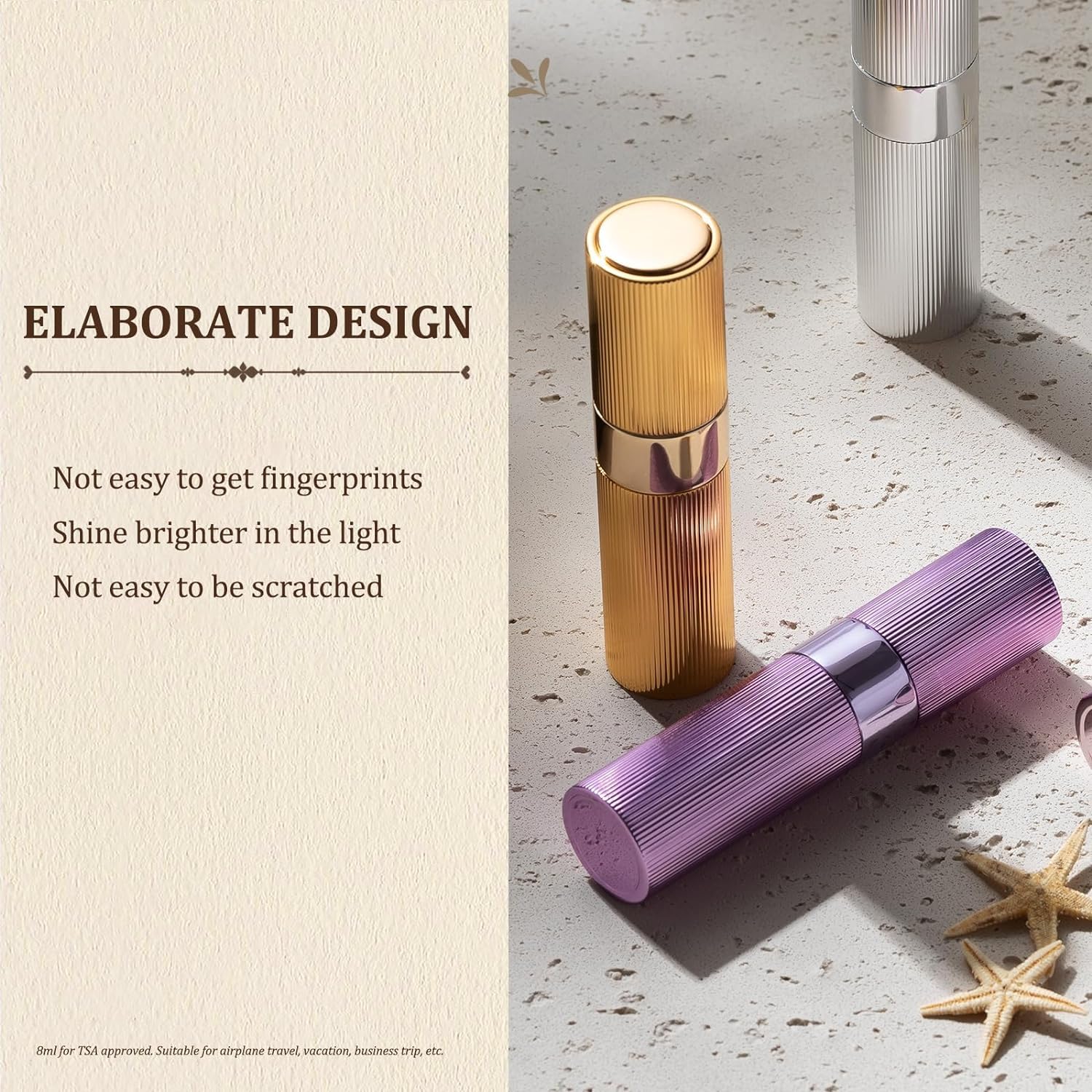 Toureal Atomizer do Perfum 8 ml, 3 Sztuki Aluminiowy Podróżny Pojemnik na Perfumy, Mini Butelka z Rozpylaczem do Torebki, Kosmetyczki i Podróży, Czarny Niebieski Srebrny