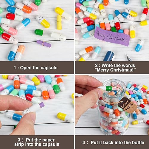 Vista 7 de Letras de cápsula con mensaje en una botella, 101 píldoras de amor, regalos para novio y novia, esposa, amigos (color mixto, 101 unidades)