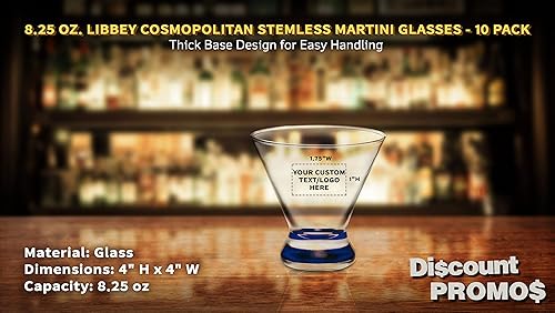 Miniatura 4 de Libbey - Vasos de Martini personalizados de 8.25 onzas, juego de 10, paquete personalizado a granel, ideal para cócteles, recuerdos de boda,