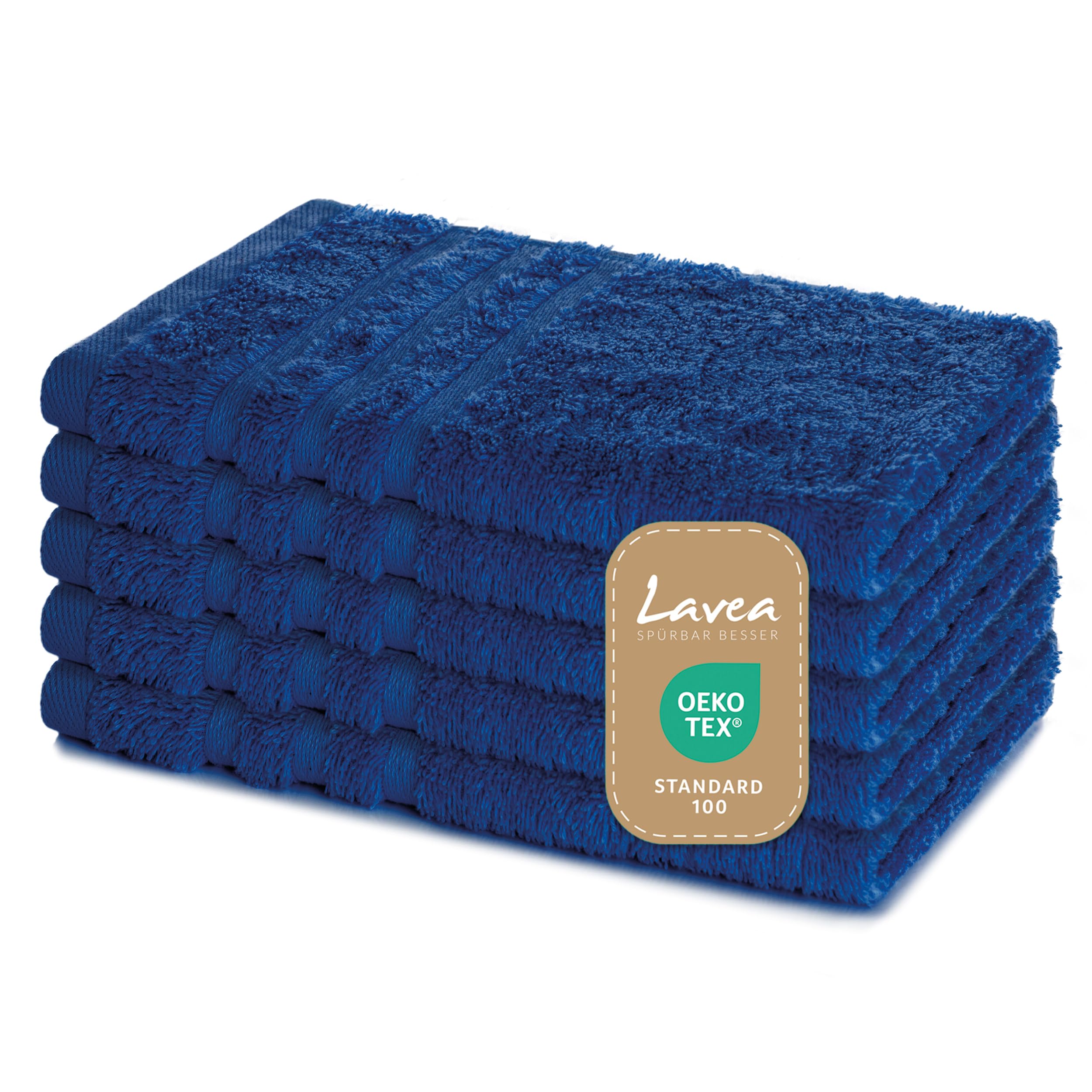 Lavea Set of 5 Guest Towels Set, Guest Towels 30 x 50 cm, Terry Towelling Guest Towel Made of 100% Cotton, Hand Towel Set