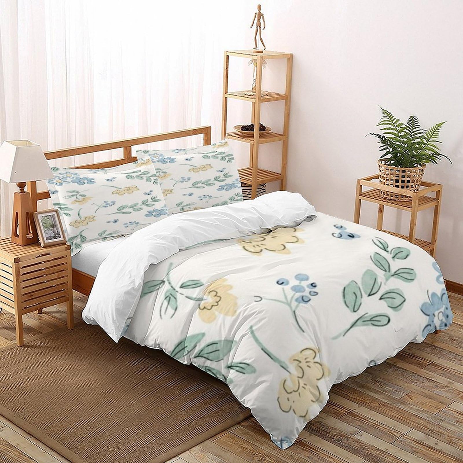 Parure de lit géométrique jaune 260x220 cm avec ses taies d'oreiller