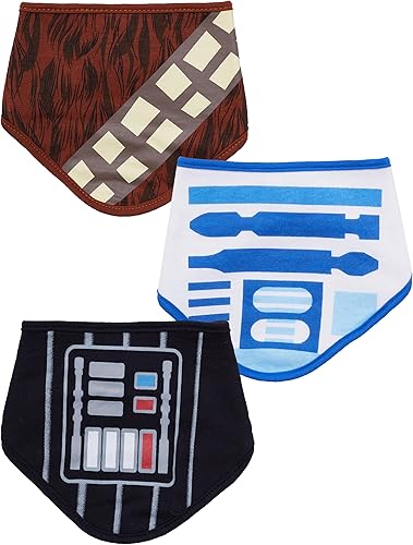 STAR WARS Baby Boys' Bandana Bibs 3 Pack Set for Feeding, Teething, and Drooling