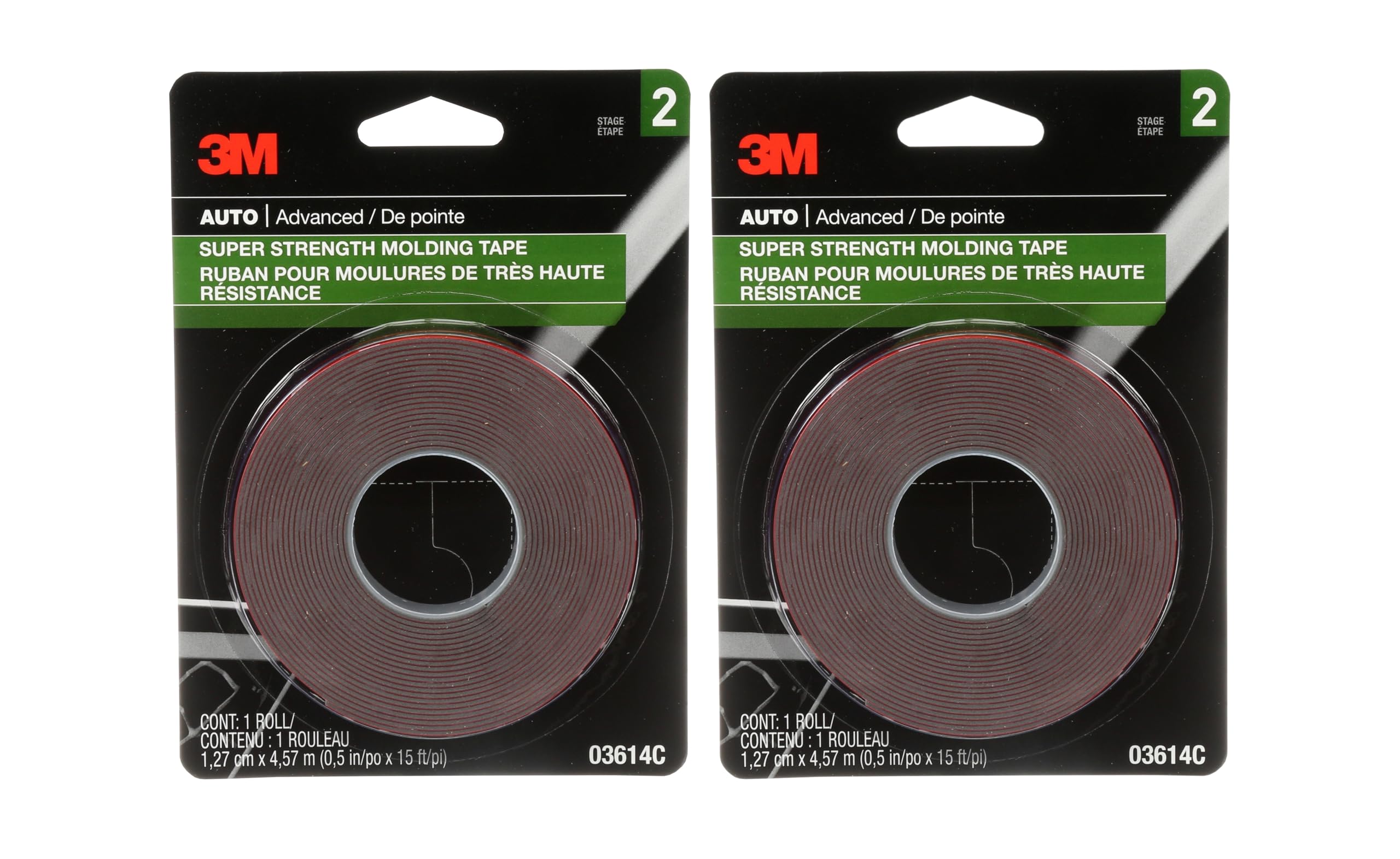 3M03614 Scotch-Mount 1/2" x 15' Molding Tape (2-Rolls)